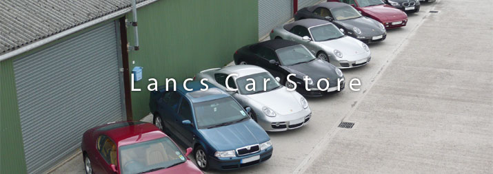 Skoda and Porsche cars in storage